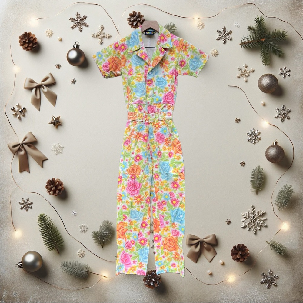Big Bud Press Vintage Wallpaper Short Sleeve Jumpsuit Size XXS
